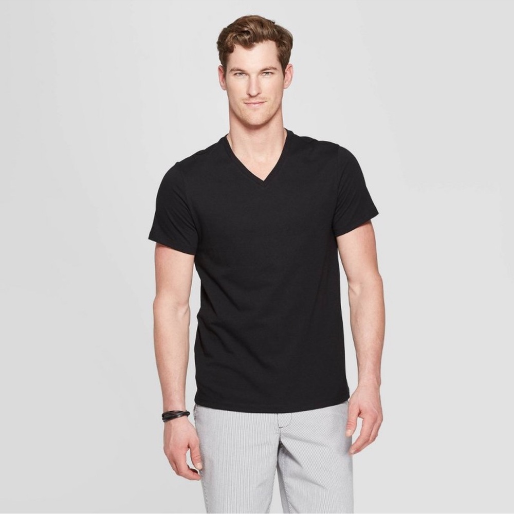 Men’s Every Wear Short Sleeve V Neck T-Shirt- Black- Goodfellow & Co. ⭐️6 PACK⭐️